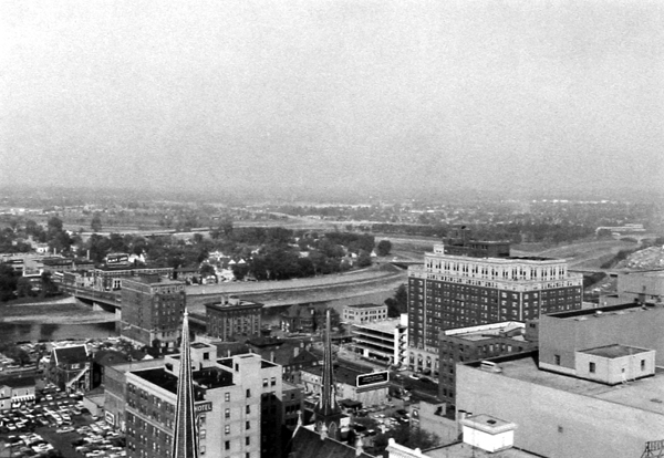 Aerial of Dayton and Main St. Bridge 1959